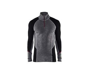 Blaklader 46991736 XWARM - Ropa interior con cremallera (100% merino), color gris y negro
