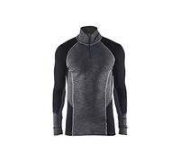 Blaklader 4899173296995XL - Camiseta interior de cuello con cremallera, 100% merino, color gris y negro, talla 5XL