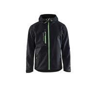 Blaklader 494925179942XL Chaqueta Softshell, negro/verde, talla XL