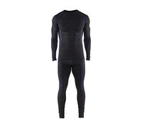 Blaklader 68101707 UNERWEAR Set LIGHT, Negro/Flor Azul, XXXL