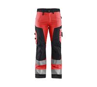 Blaklader 715518115599D22 - Pantalones de trabajo para mujer sin bolsa de herramientas, color rojo y negro, talla D22