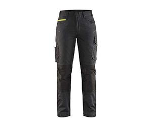 Blaklader 719513309933C38 - Pantalones de trabajo para mujer (con elásticos, talla C38), color negro y amarillo