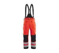 Blaklader Pantalon de Travail à Bretelles Haute-visibilité Hardshell - Rouge Fluo/Noir L - FR(46) - SE(C52) - Courtes - Vêtements de Travail