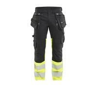 Blaklader Pantalon de Travail Stretch Haute-Visibilité Avec poches flottantes 1130 Noir/Jaune Fluo S - FR(40) - SE(C46) - Longues - Vêtements Haute visibilité