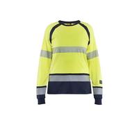 Blaklader T-Shirt de Travail Manches Longues Multinormes Femme feMyanMare 3437 Jaune Fluo/Marine L - Vêtements de Travail
