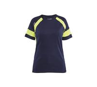 Blaklader T-Shirt de Travail Visible Femme feMyanMare 3524 Marine/Jaune Fluo XXXL - Vêtements de Travail