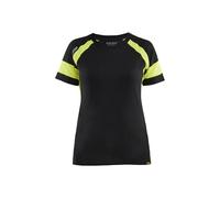 Blaklader T-Shirt de Travail Visible Femme feMyanMare 3524 Noir/Jaune Fluo S - Vêtements de Travail