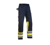 Blakläder 147815148933C148 Anti-Flame Multinorm Trousers, Navy Blue/Yellow, Size C148