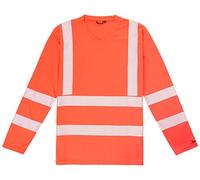 blakläder 338510135500 M Advertencia de camiseta de manga larga, Rojo, M