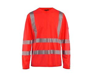 blakläder 338510135500s Advertencia de camiseta de manga larga, Rojo, S