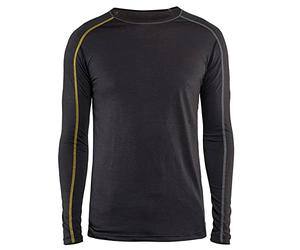 Blakläder 479917349835 X S ropa interior tamaño de la parte superior muy suave lana de merino, color gris/amarillo, talla XS