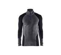 Blakläder 4899173296994XL Merino - Camiseta con cremallera (talla 4XL), color gris y negro, multicolor, 489917329699XS