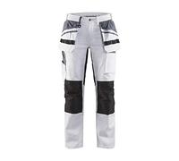 Blakläder 791010001099C34 - Pantalones de Pintor para Mujer con elástico, Color Blanco/Negro, Talla C34