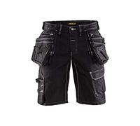 Blåkläder Mujeres Pantalones Cortos de Servicio con Estiramiento, Azul marino / Negro Talla C32 / 34 - con paneles elásticos y cintura elástica