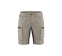 Blåkläder Mujeres Pantalones Cortos de Servicio con Estiramiento, Color de Piedra / Negro, Talla C30 / 32 - con paneles elásticos y cintura elástica
