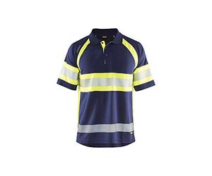 BLÅKLÄDER Polo Hi Vis UV Hombre L Azul Marino/Amarillo