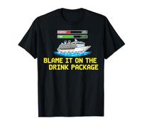 Blame It On The Drink Package Funny Cruise Ship Pixel Art Camiseta