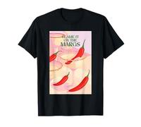 Blame It On The Margarita Glass & Chili Pepper Funny Camiseta