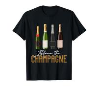 Blame The Champagne Funny Bottle Linup Celebration Design Camiseta
