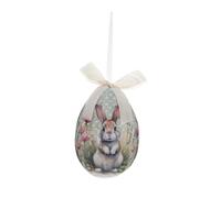 Blanc Mariclò Adorno colgante de huevo de Pascua con conejo "Festalia", Shabby Chic D7xH10 cm