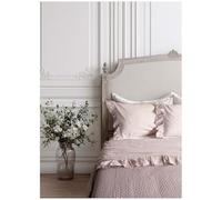 Blanc Mariclò Completo letto lenzuola matrimoniali in cotone a righe rosa + 2 federe "Dolci righe"