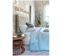 Blanc Mari ompleto letto singolo lenzuola in cotone a righe azzurro "Dolci righe"