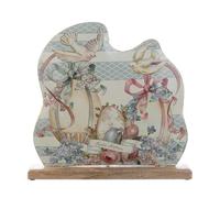 Blanc Mariclò Decoración de Pascua palomas y huevos en metal "Phaedra", Shabby Chic 36x6xH34 cm