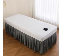 Blanca,60x180cm/1.9x5.9ft,Masaje De Láminas De Mesa De Masaje Con Agujero De La Cara,Masaje Ajustado A Impermeable Cubierta Del Lecho De La Cama Lavable Cubierta Protectora