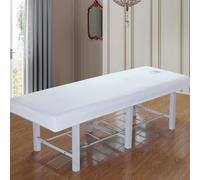Blanca,60x185cm/1.9x6ft,Sábana De Cama De Masaje Grande,Mesa De Masaje Con Orificio Para La Cara,Funda De Cama De Belleza Reutilizable,Cubierta De Cama De Belleza Envoltura
