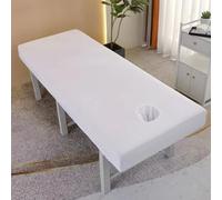 Blanca,70x185cm/2.2x6ft,Cubierta De La Cama De Belleza Cubierta De La Cama De Masaje De Algodón Con Orificio De La Cara, Lavable Cubierta De Masaje De Spa Sábanas Con Agujero