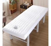 Blanca,70x185cm/2.2x6ft,Láminas De Mesa De Masaje Lavables Con Agujero De Cara,Hoja De Ajuste De Masaje Reutilizable Cubierta De Masaje De Belleza Cubierta Protectora