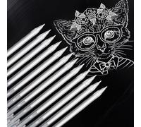 Blanca Bolígrafo de Dibujo Lineal Set, 12Pcs Tinta de Gel, Resaltador de Arte para Papel Negro, 0.8mm, Resistente al Agua