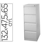 Blanca Fichero 4 Cajones Metal 132 cm Alto 65 cm Prof 47.5 Ancho Gris Guías Telescópicas Antivuelco