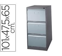 Blanca Fichero Metálico Cajones 1375 Gris 101cm Alto x 47.5cm Ancho x 65cm Prof. 3 Cajones para Carpetas DIN A4/Folio