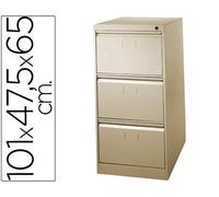 Blanca Fichero n.34 Metal 3 Cajones Beige 101x65x47.5 cm Carpetas Colgantes DIN A4