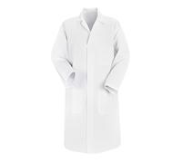 Blanca Laboratorio Mujer Hombre Medico, Algodon Larga Manga, Uniformes Sanitarios, Escuela Trabajo Ropa Profesional, Cosplay Disfraz Enfermera, Farmacia Universitaria con Bolsillos Botones