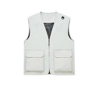 Blanca,XXL,Chaleco de Fotografía Casual al Aire Libre para Hombres Chaleco de Fotografía Chaleco de Malla Chaleco de Herramientas Chaleco Multi-Bolsillos Chaleco de Pesca de Verano para Hombres