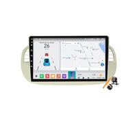 Blanca,Y300S,Android 15.0 Coche 2 DIN Estéreo Sustitución para F-iat 500 2007-2015 Radio GPS Sat Navi 9''Cartablet Multimedia Vídeo Reproductor BT FM Receptor con Android Auto Carplay