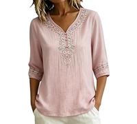 Blancas camisetas de vestir interior camisa mujer mujer gran tamaño blanco, Rosa., M