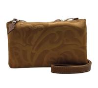 Blanck Bolso Bandolera Mujer Piel Doble Fuelle Cartujano Mostaza. Cierre Cremallera con Llavero Alas Angel. Bolsillo Trasero. Regulable. 18,5 x 11 x 4,5 cm y 160 gr. Fabricado en España.