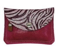 Blanck Monedero Tarjetero Piel Cebra Fucsia Mujer. Cierre Estampado de Solapa con Broche. Bolsillo Delantero con Cremallera y Tira de Piel. Medidas 11 x 8 x 1 cm y 26 gr. Fabricado en España.