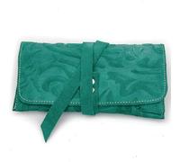 Blanck Tabaquera Porta Tabaco Piel Cartujano Verde. Cierre Correa, Bolsillo Cremallera para Boquillas, otro para Encendedor. Apartado para Tabaco Liar. 18,5x9,5x2 cm y 92 gr. Hecho a Mano en España.