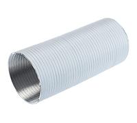 Blanco Ø 120mm Tubo Redondo Flexible y Extensible Hasta 1.5m de Aluminio, para Campana de Extractor, Ventilación y Acondicionado de Aire