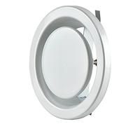 Blanco Ø 125mm Difusor de Extractor de Acero para Pared o Techo con Valvula de Disco, Muelles de Sujeción