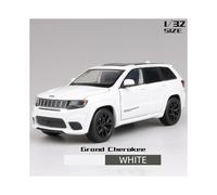 (Blanco) 1:32 Grand Cherokee SUV de aleación, modelo SUV, dirección, amortiguador, sonido y luz, coche