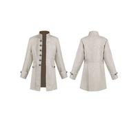 (Blanco, 135 cm/53,1 pulgadas) Uniforme de cuello alto estilo punk retro para niños de la edad de los príncipes