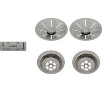 BLANCO 207410 InFino-Set de desagüe y rebosadero, Platino, Platinum Satinado