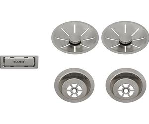 BLANCO 207410 InFino-Set de desagüe y rebosadero, Platino, Platinum Satinado