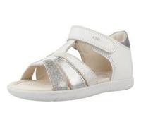 Geox B Sandal Alul Girl C, Sandalia Niñas, Blanco y Plateado, 25 EU