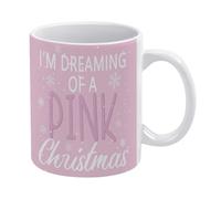 Blanco 3 Im Dreaming Of A Pink Christmas Ceramic Coffee Mug Desk Decor, Decoración navideña rosa Cerámica Oficina Regalos divertidos Decoración para el hogar Oficina, Decoraciones navideñas rosas, Dec